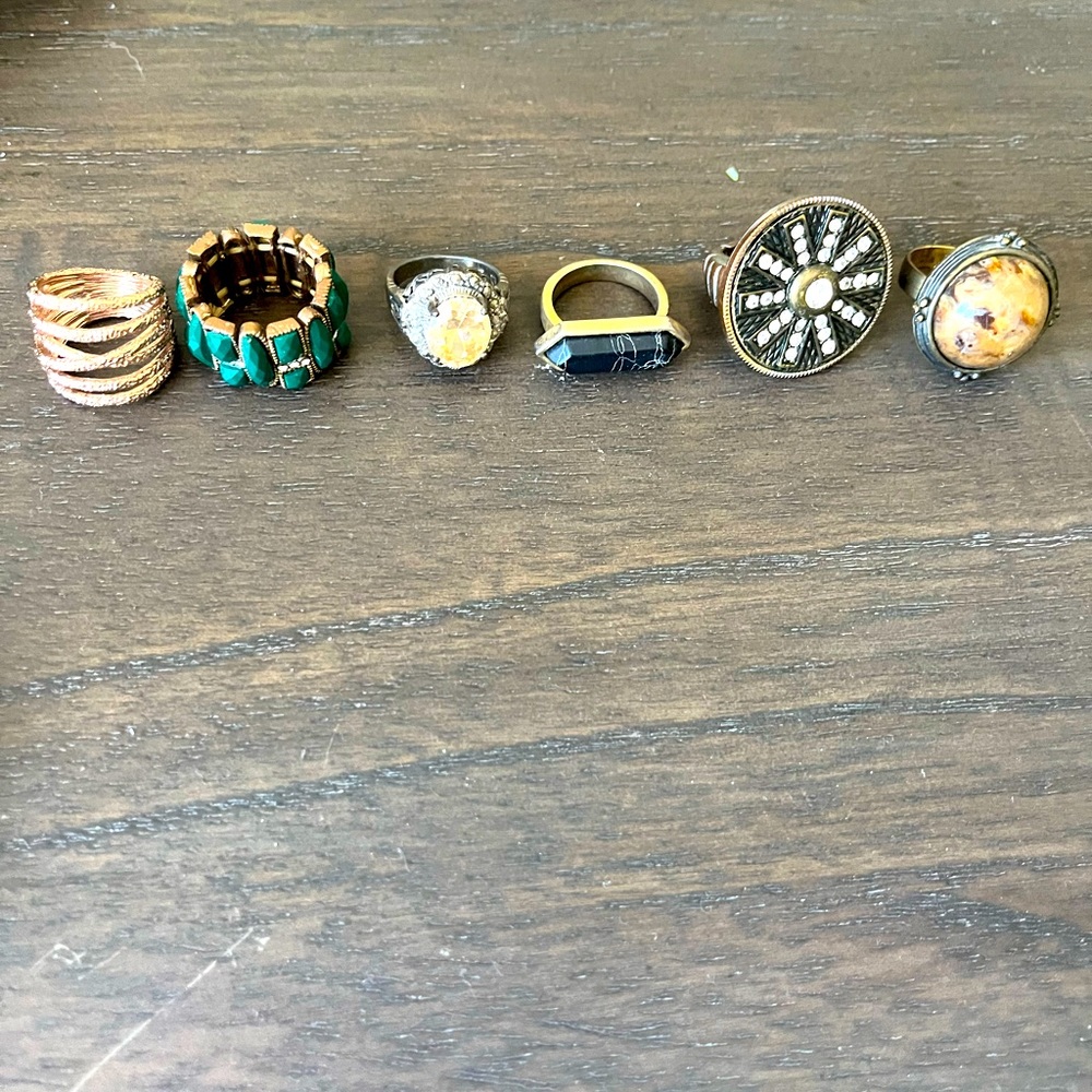 Set of 6 fashion rings